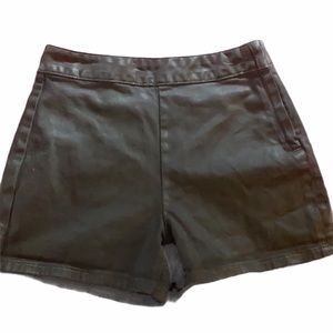 Gap high waisted leather look black jean booty shorts 24